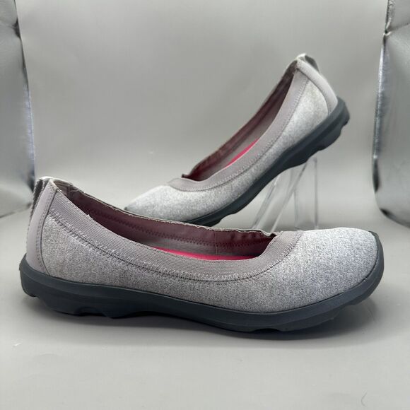 CROCS Shoes - Crocs Womens Busy Day Ballet Wedge Heathered Light Grey Relaxed Fit Shoes Size 9